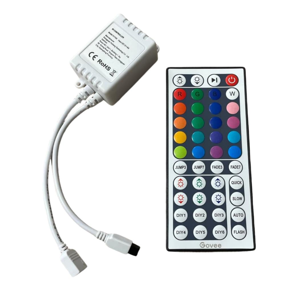 Controlador + Controle Remoto IR44 Teclas para Fita LED RGB