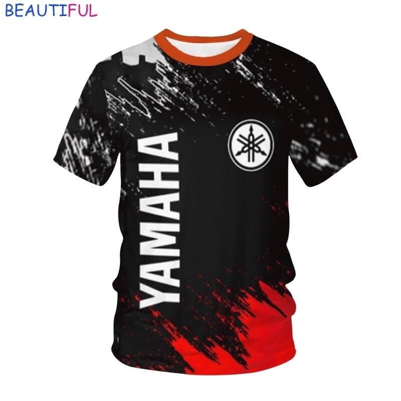 2022 Verão Lazer Em Torno Do Pescoço Yamaha 46 Esporte Camiseta Esportiva Masculina Motocicleta Corrida Manga Curta
