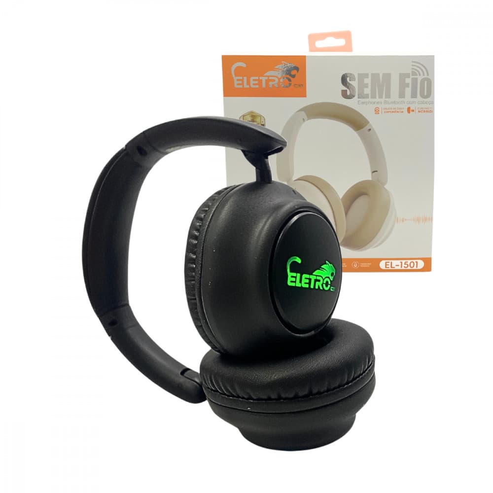 Fone de Ouvido Headphone Bluetooth Sem Fio Com LED Earphone EL-1501