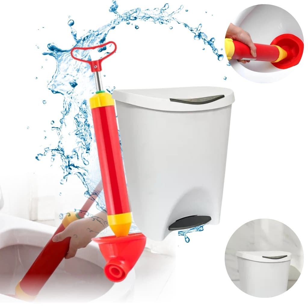 Kit Desentupidor Manual De Pia Vaso Ralo E mais Lixeira