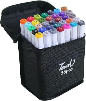 Conjunto de Canetas Coloridas Ponta Dupla 36 Cores com Estojo