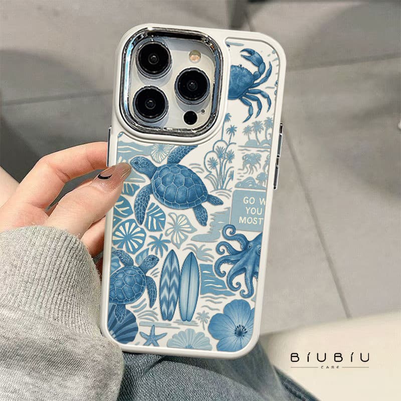 Estilo de férias costeiras Capa De Telefone silicone estilo artístico Compatível Com IPhone 17 16 13 11 12 14 15 XR XS M