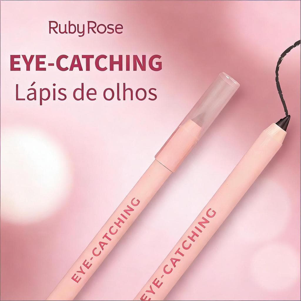 Ruby Rose Lápis para Olhos Preto - Traço Fino e Aplicação Controlada HB-E2400