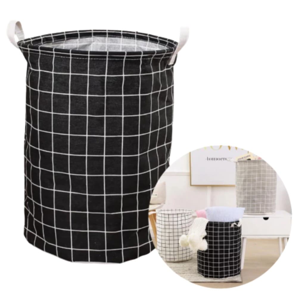 Cesto Dobrável Preto para Roupas e Brinquedos Organizador