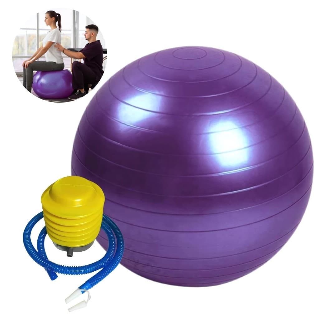 Bola de Ginástica Suíça Yoga Pilates Bola de Pilates Inflável Anti Estouro com bomba para encher PROFISSIONAL