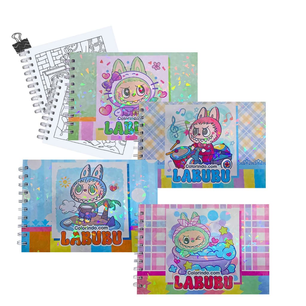 Caderno de Desenho Colorindo com Labubu Capa Dura A5 com 48 Folhas 180g