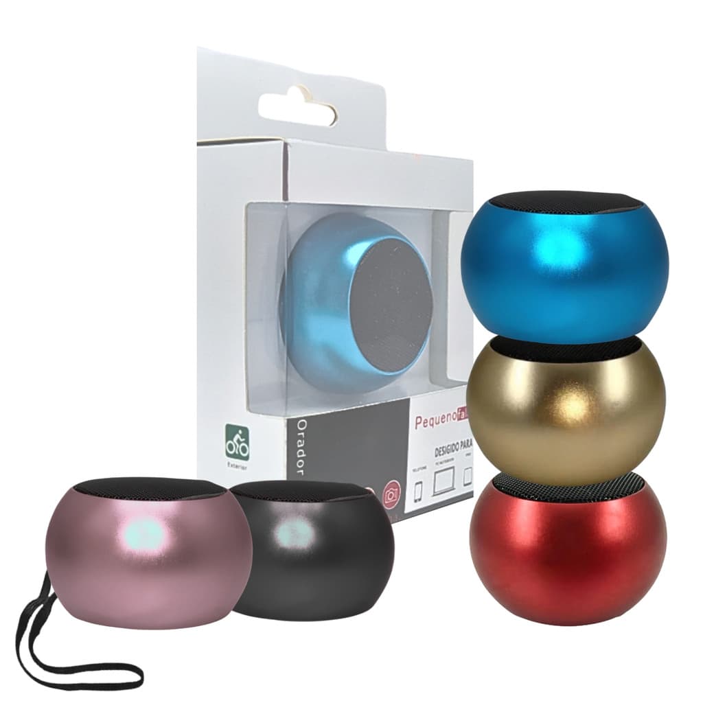 Mini Caixa de Som Speaker Wireless 3W BRILHANTE AL-3031 (***COR DOURADO - ESGOTADO)