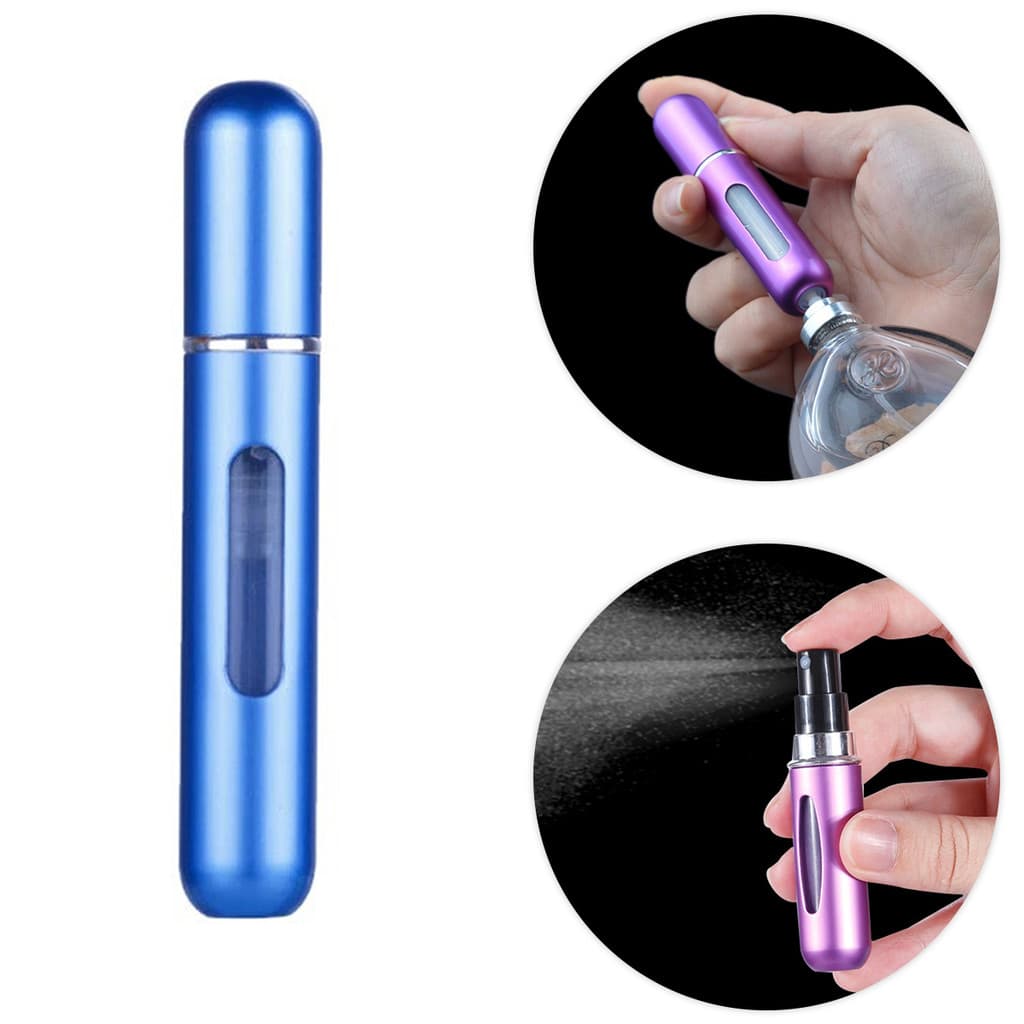 Mini Frasco Porta Perfume Recarregavel Bolsa Viagem 8ml Cor:Azul