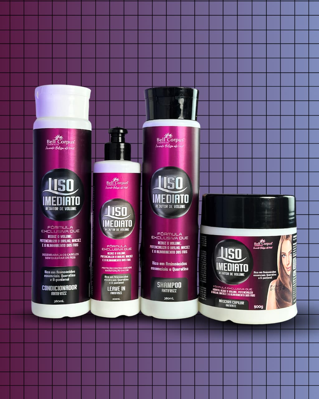 Kit Liso Imediato Redutor de Volume Bell Corpus - 4 Itens