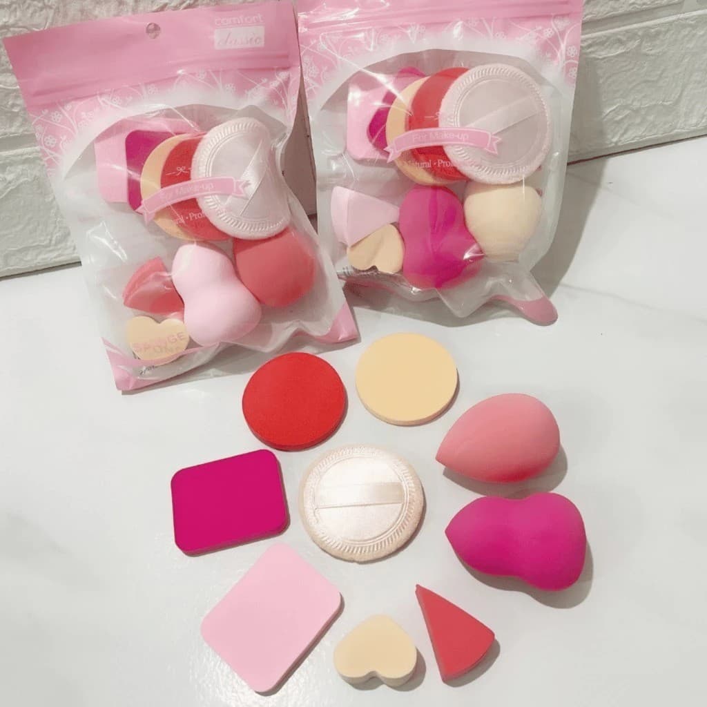 Kit Esponjas de Maquiagem Sortidas 9 peça