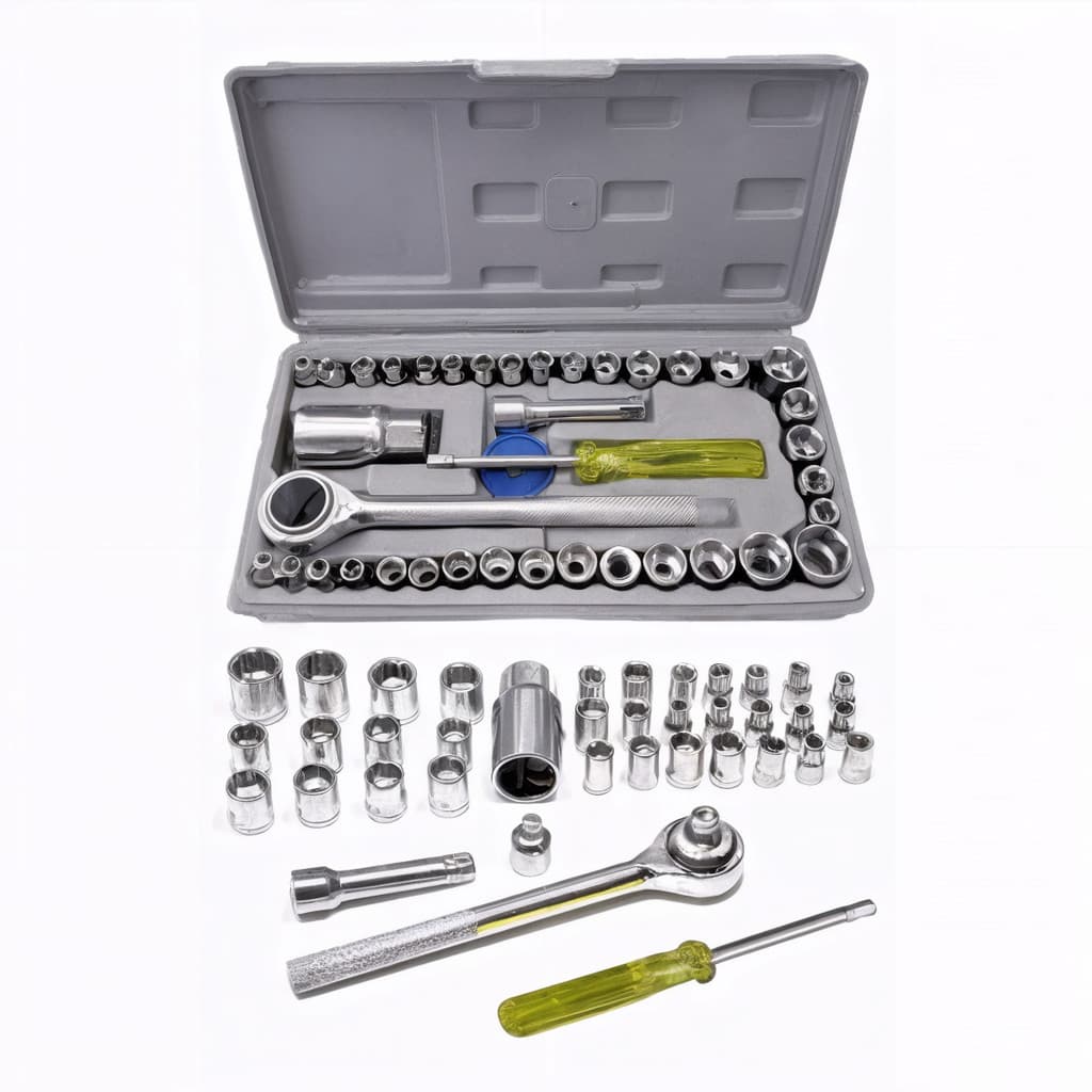 Kit Jogo De Ferramentas 40 Peças Soquetes c/ Maleta uso Automotível e Doméstico Muito prático e funcional.