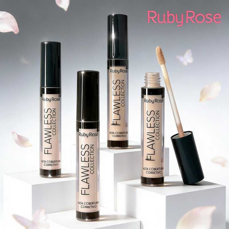 Ruby Rose Corretivo Líquido Flawless Collection Não Craquela - Acabamento Matte e Cobertura HB-8080