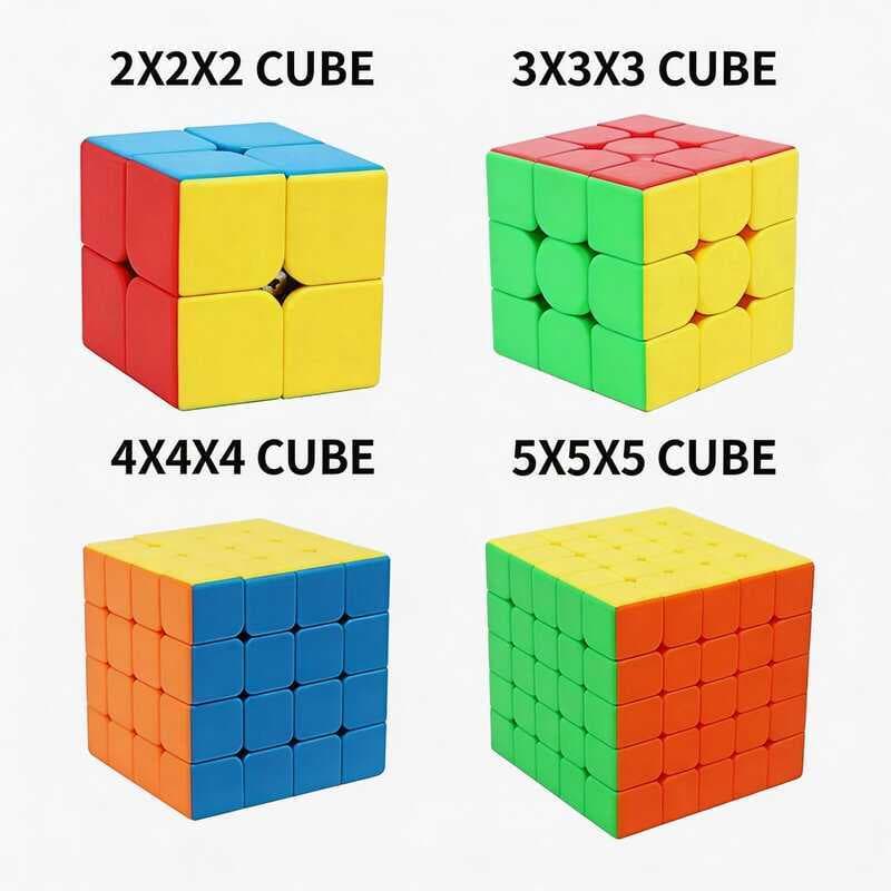 Box Kit Cubo Mágico 4 Unidades 2x2x2 + 3x3x3 + 4x4x4 + 5x5x5 Profissional MoYu