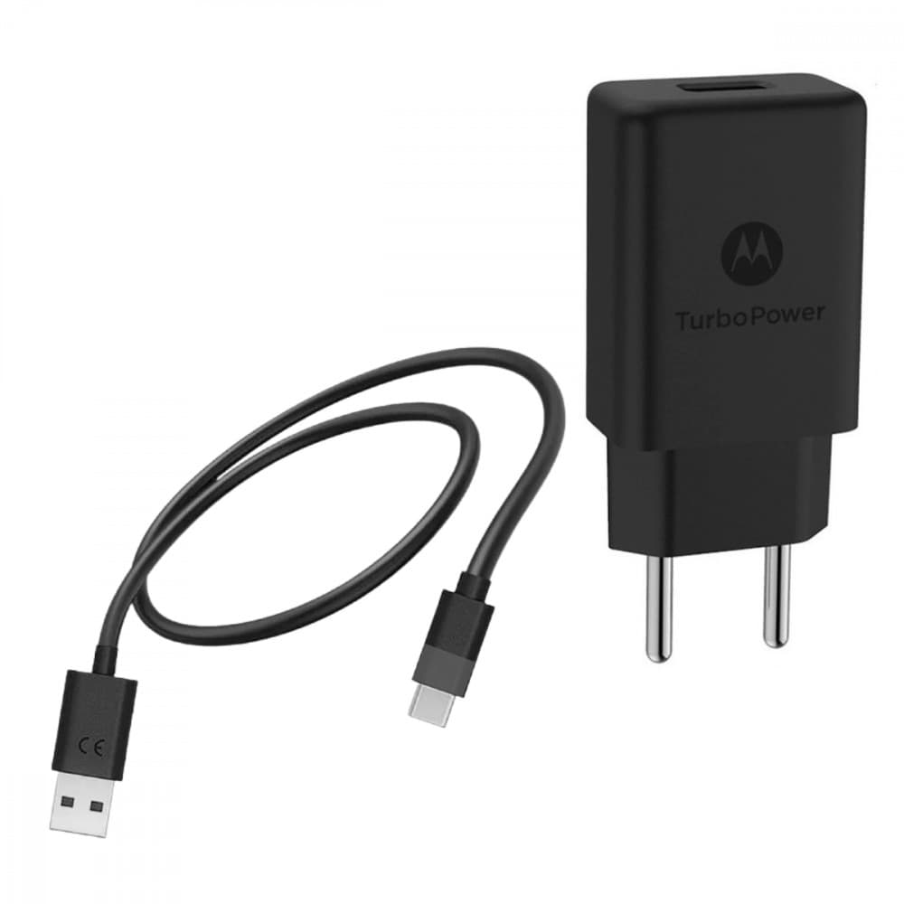 Carregador Turbo 30W Motorola + Cabo Tipo-C