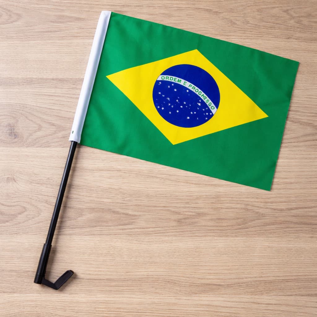 Bandeira do Brasil para Carro 40x30cm –  Torcida Copa do Mundo Dupla Face
