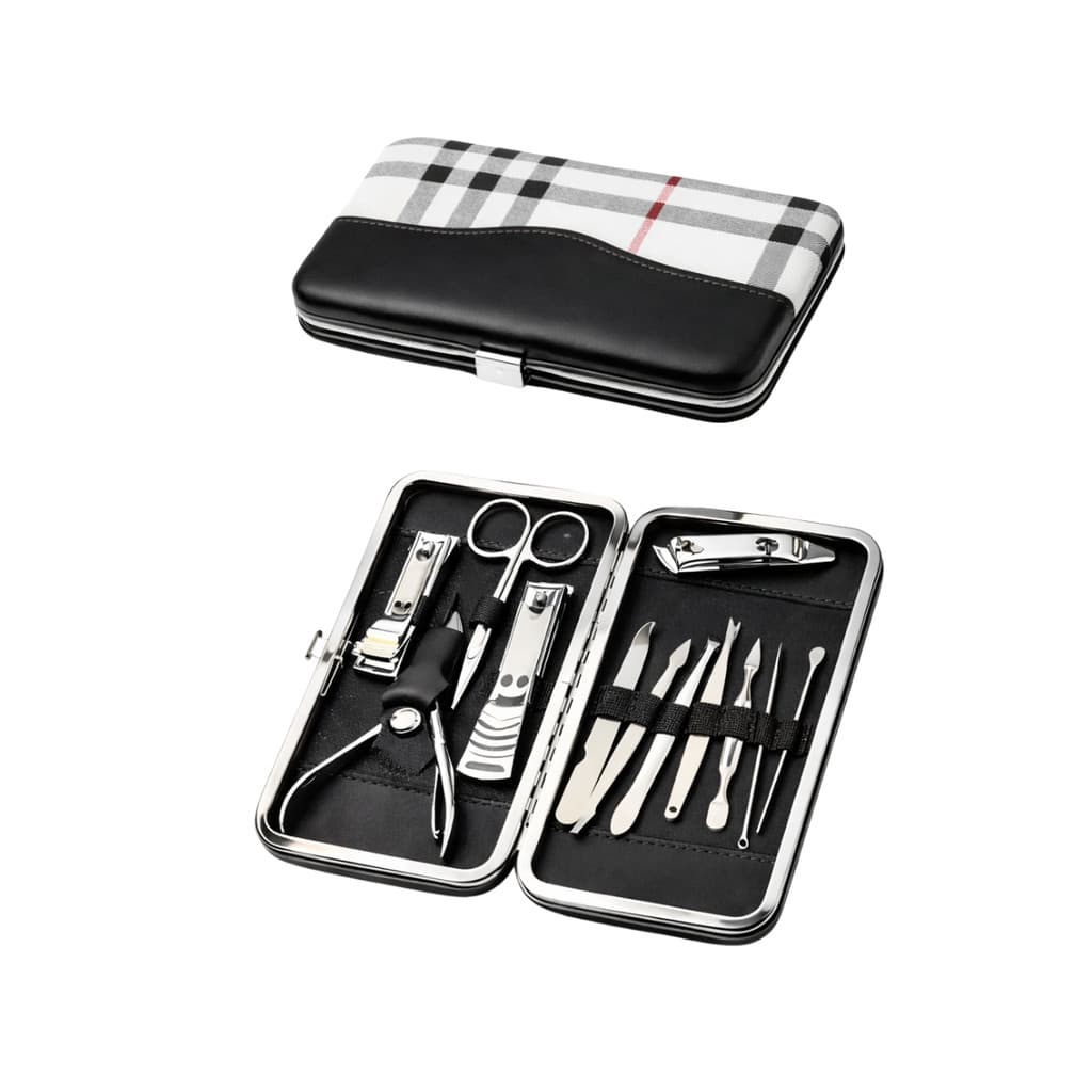 Conjunto Manicure 12 Peças Estojo Estampado - (Cores Sortidas)
