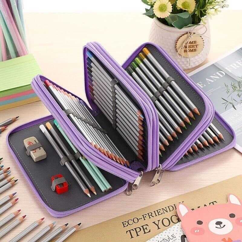 Estojo Box/Estojo Escolar/Estojo de lápis/Estojo com 5 divisórias/Grande capacidade E Zíper 72 4182