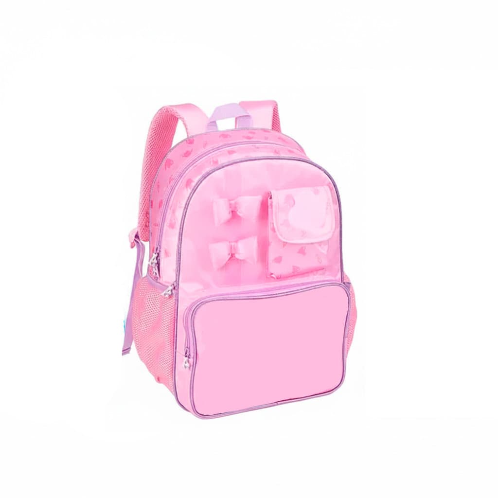 Mochila de Costas Infantil Juvenil Escolar Passeio Cor:Rosa