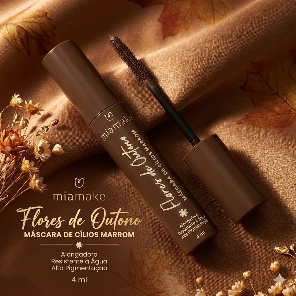 Máscara de Cílios Rímel Marrom Mia Make Linha Flores do Outono-534