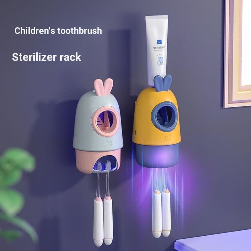 Creme Dental Infantil Totalmente Automático Para Crianças Pasta Espremer Ferramenta Manual Parede Escova Perfurada Casa