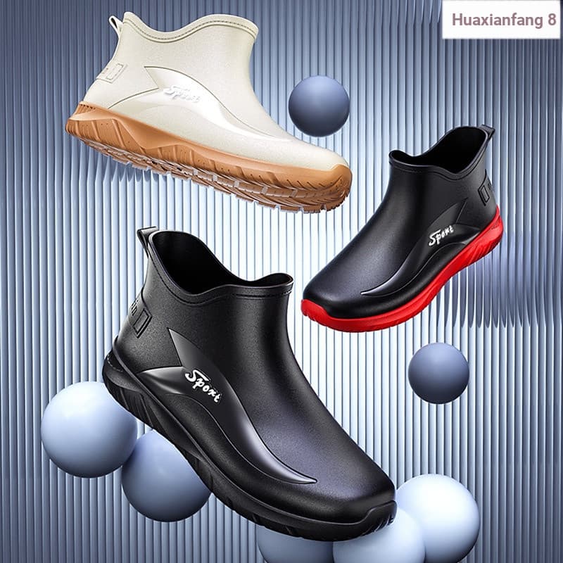 {2026 Novo produto} Botas de chuva da moda masculinas de tubo curto à prova d'água botas de chuva casuais para pesca ao