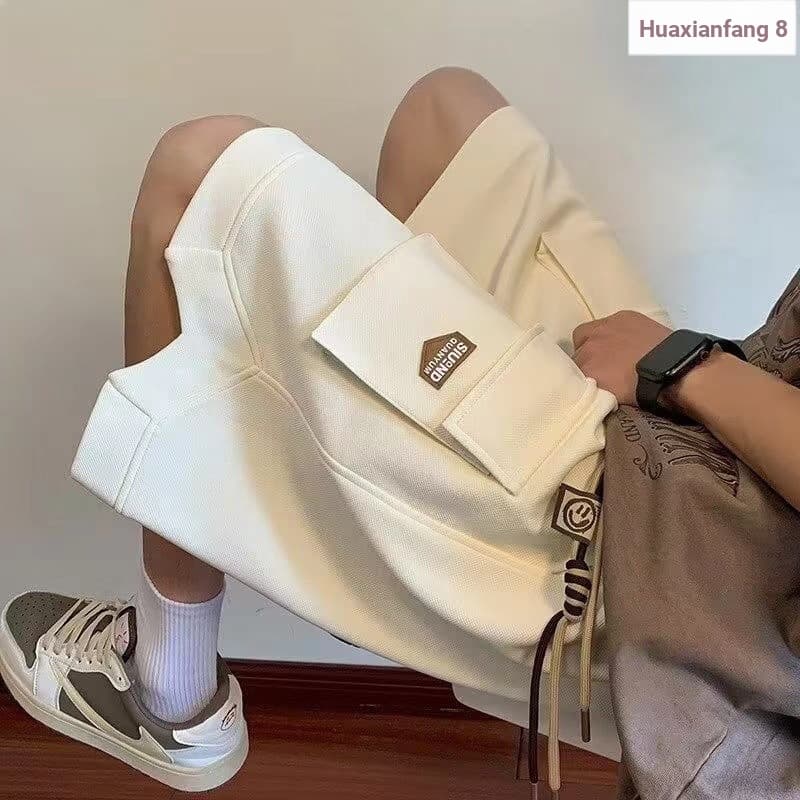 {Novos produtos} Macacão Waffle japonês Shorts esportivos masculinos verão estilo fino estilo americano na moda solto Al