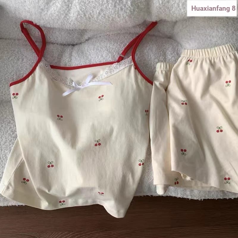 {Produto Premium novo produto} estilo japonês puro desejo estilo doce pijama feminino verão com almofadas no peito Short