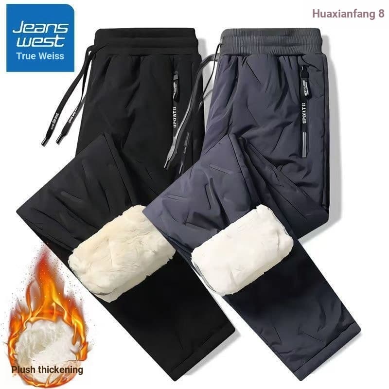 Preto cinza cordão calças esportivas casuais para outono inverno quente velo-calças de lã meninos cintura elástica