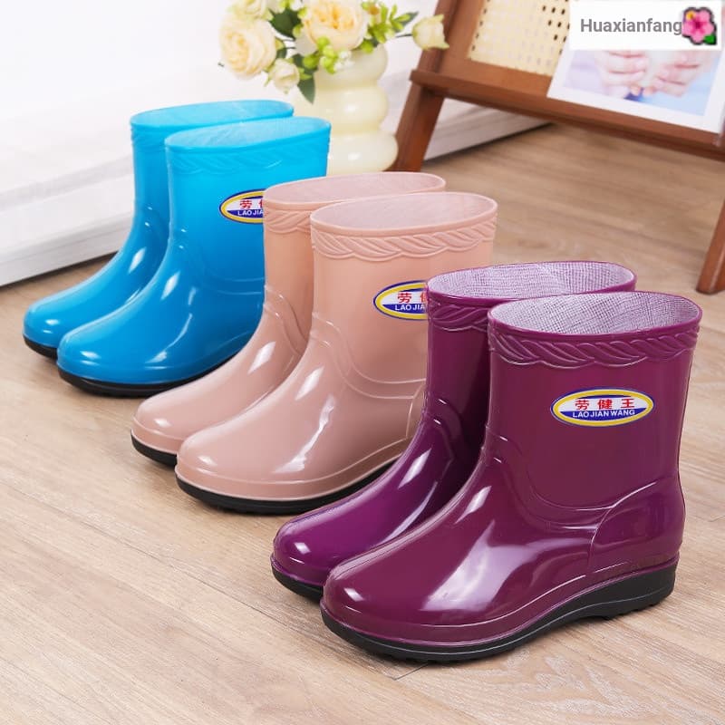 {2026 Novo produto} Quatro estações sapatos de borracha impermeáveis femininos antiderrapantes sapatos de água de cano a