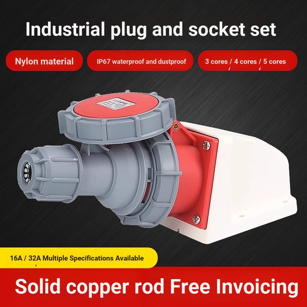 Tomada de aviação industrial à prova d'água IP67, conector macho e fêmea, 3 núcleos, 4 núcleos, 5 núcleos, 16A/32A, plug