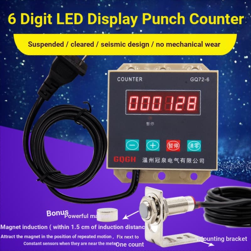 Display Digital eletrônico acumulado contador Industrial perfuração linha de água máquina empacotamento contador indução
