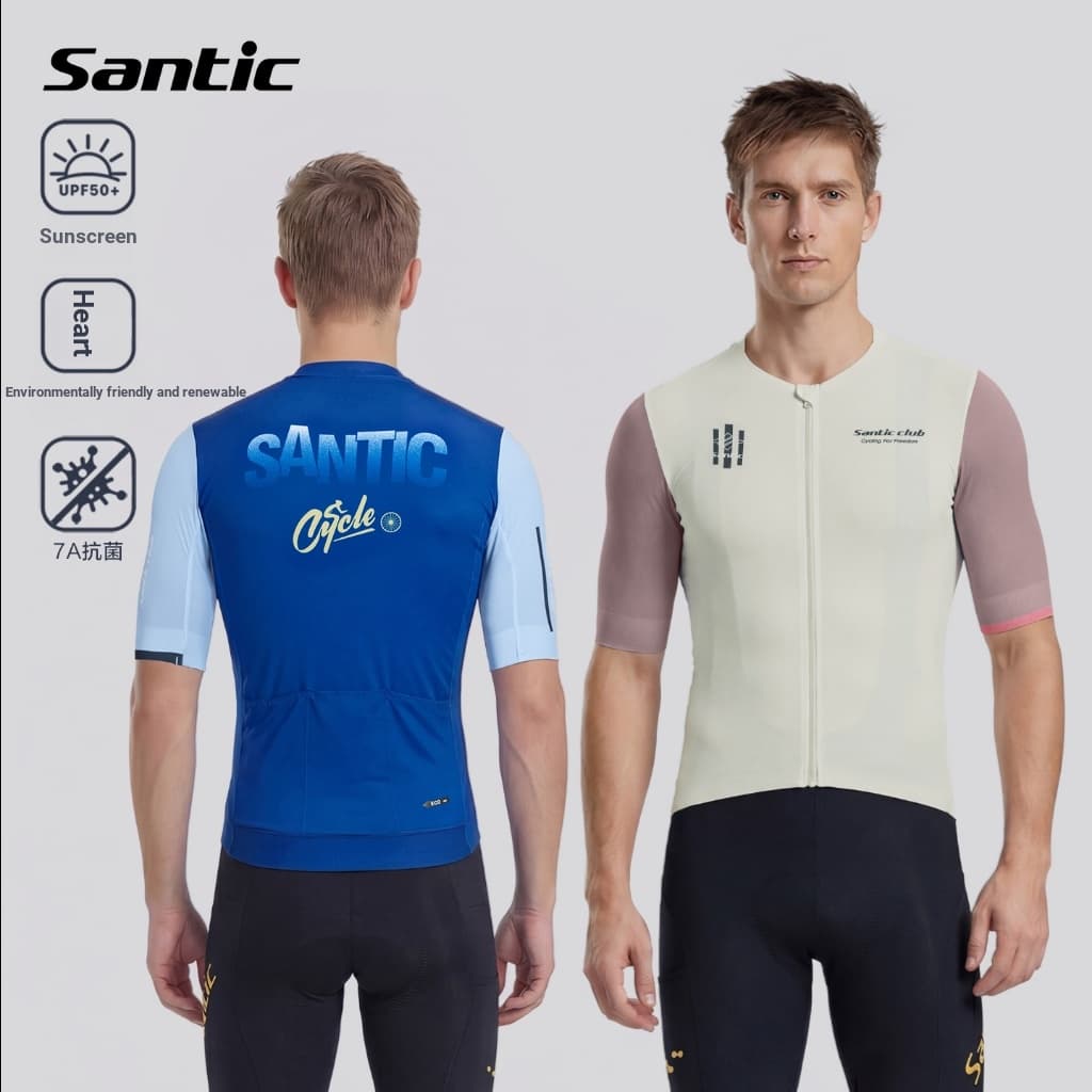 Santic Santic Santic Primavera Verão Camisa de Ciclismo de Manga Curta Bicicleta de Estrada Manga Sem Costura Camisa de