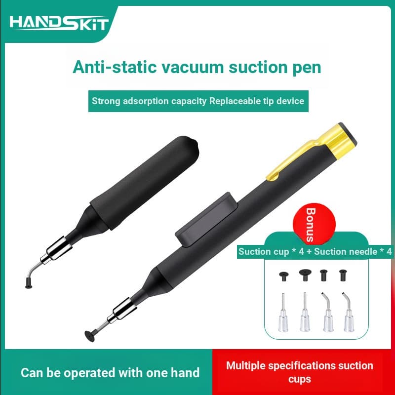 Caneta de sucção a vácuo antiestática Manual, componente de remendo, dispositivo de sucção de Chip ic, várias ventosas,