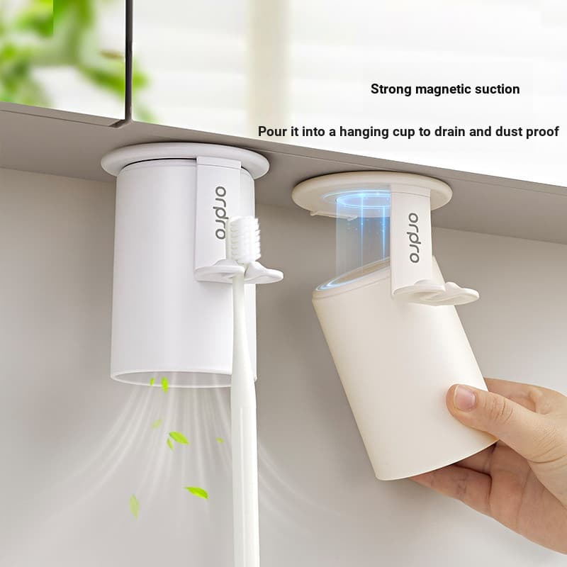 Suporte de copo magnético para enxaguatório bucal, parede superior, dupla utilização, sem perfuração, Rack de drenagem d