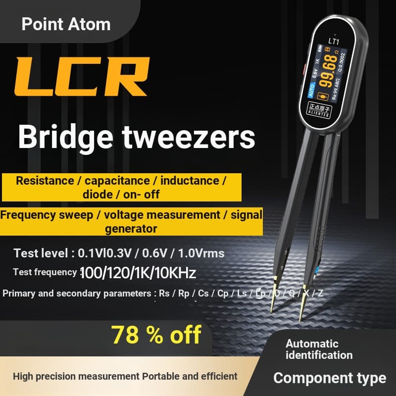 Puncturality atômica LT1 pinça de ponte Digital inteligente LCR resistência indutância Capacitor componentes testador mu