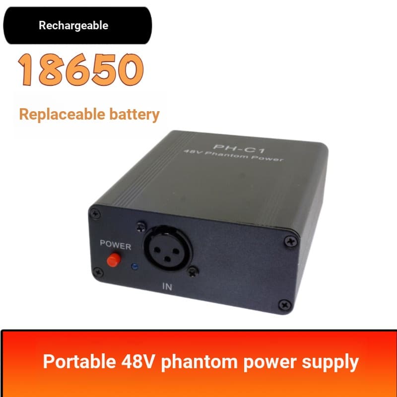 Alto-falante ao ar livre placa de som portátil microfone condensador microfone dinâmico 48v phantom Power carregamento d