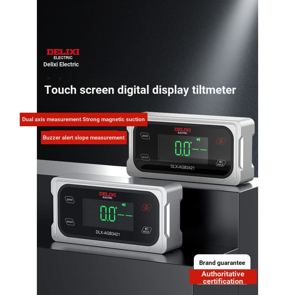 Delixi Inclinômetro Display Digital Nível de Medição de Ângulo Eletrônico com Régua de Inclinação Magnética Caixa de Inc