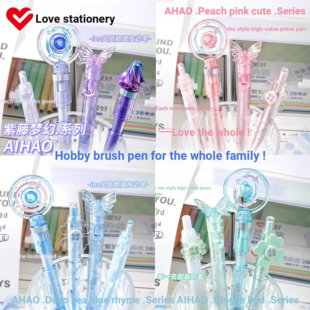 Caneta de gel borboleta Hobby Fun Play Coleção de canetas de gel Ponta ST de secagem rápida Pincel suave Caneta de inter