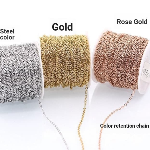 Melhor venda diy artesanal jóias corrente 304 aço inoxidável plana cruz corrente pulseira colar bagagem corrente de ouro