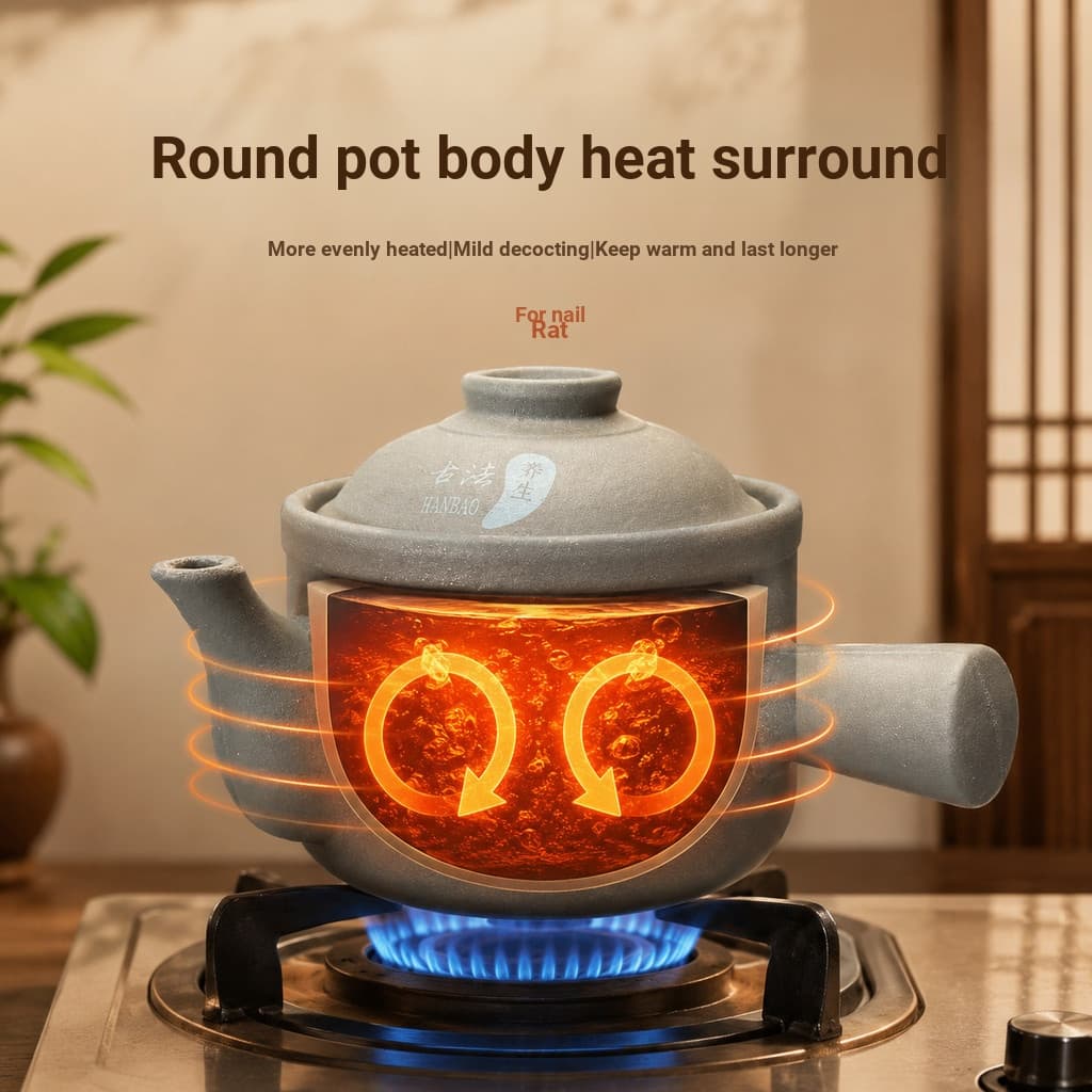Método antigo não revestido tradicional pote de medicina chinesa doméstico resistente a altas temperaturas pote de medic