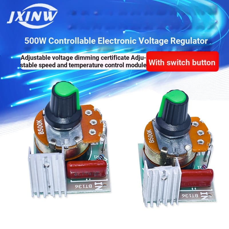 500W com interruptor regulador de tensão eletrônico de silicone controlável, módulo regulador de temperatura de velocida