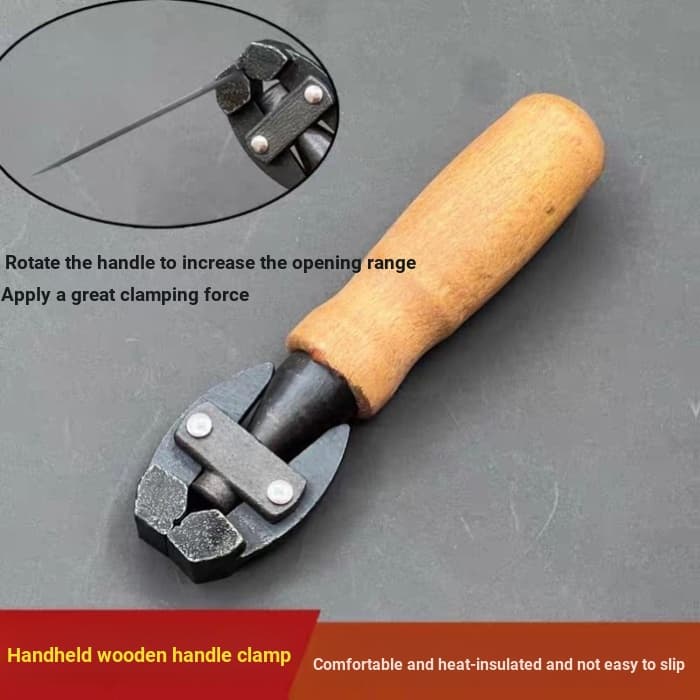 Engrossado antiderrapante DIY ferramenta de aço carbono mão alça de madeira dispositivo elétrico alicate de fixação fixa