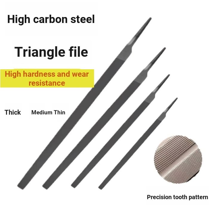 Arquivo triangular de aço de alto carbono Arquivo triangular Metal Moagem Fitters Esfregando Arquivo de mão Grosso Médio