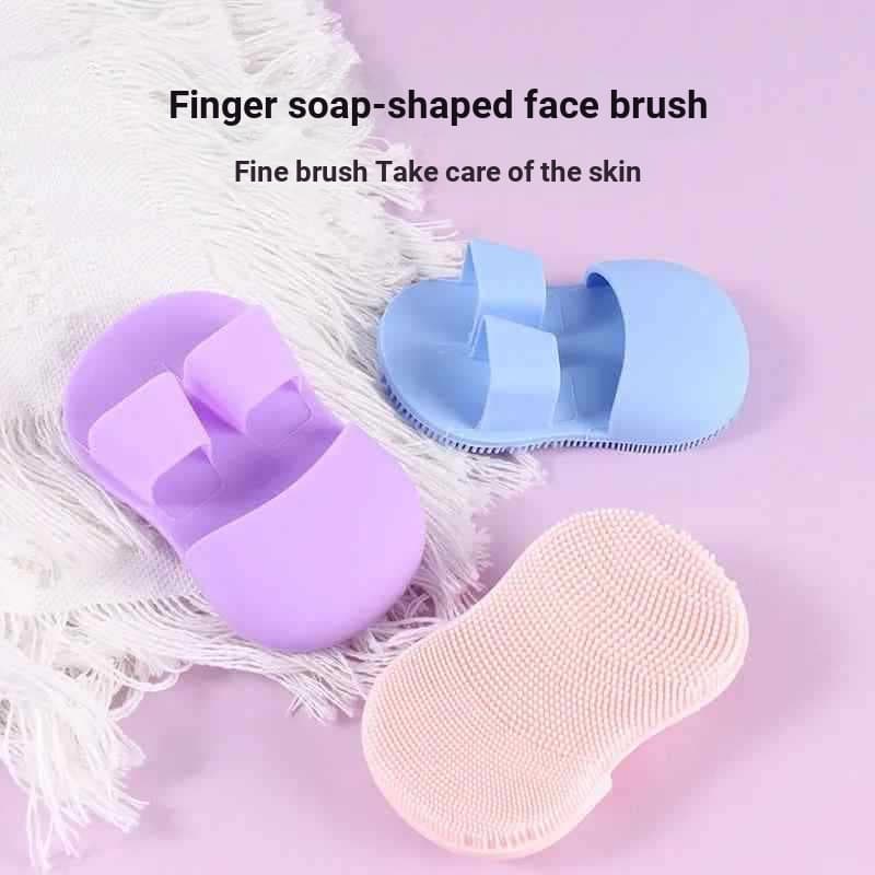 Mini dedo escova de lavagem Facial Silicone macio massagem removedor de maquiagem lavagem Facial limpador Facial portáti