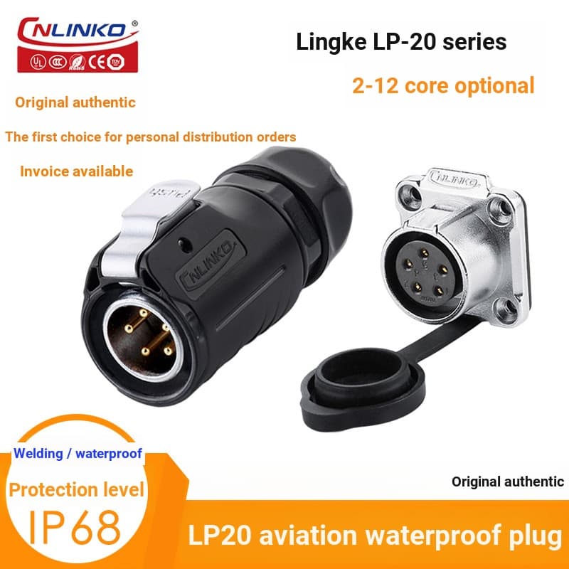 CNLINKO CNLINKO M20 Tomada de cabo de aviação LP-20-C02 3 4 5 7 9 12PE-01-022