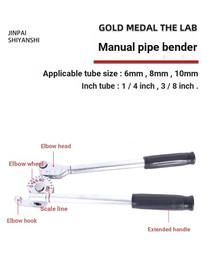 Dobrador de tubos de aço inoxidável manual, dobrador de de cobre, tubo de alumínio, dobrador manual de tubos