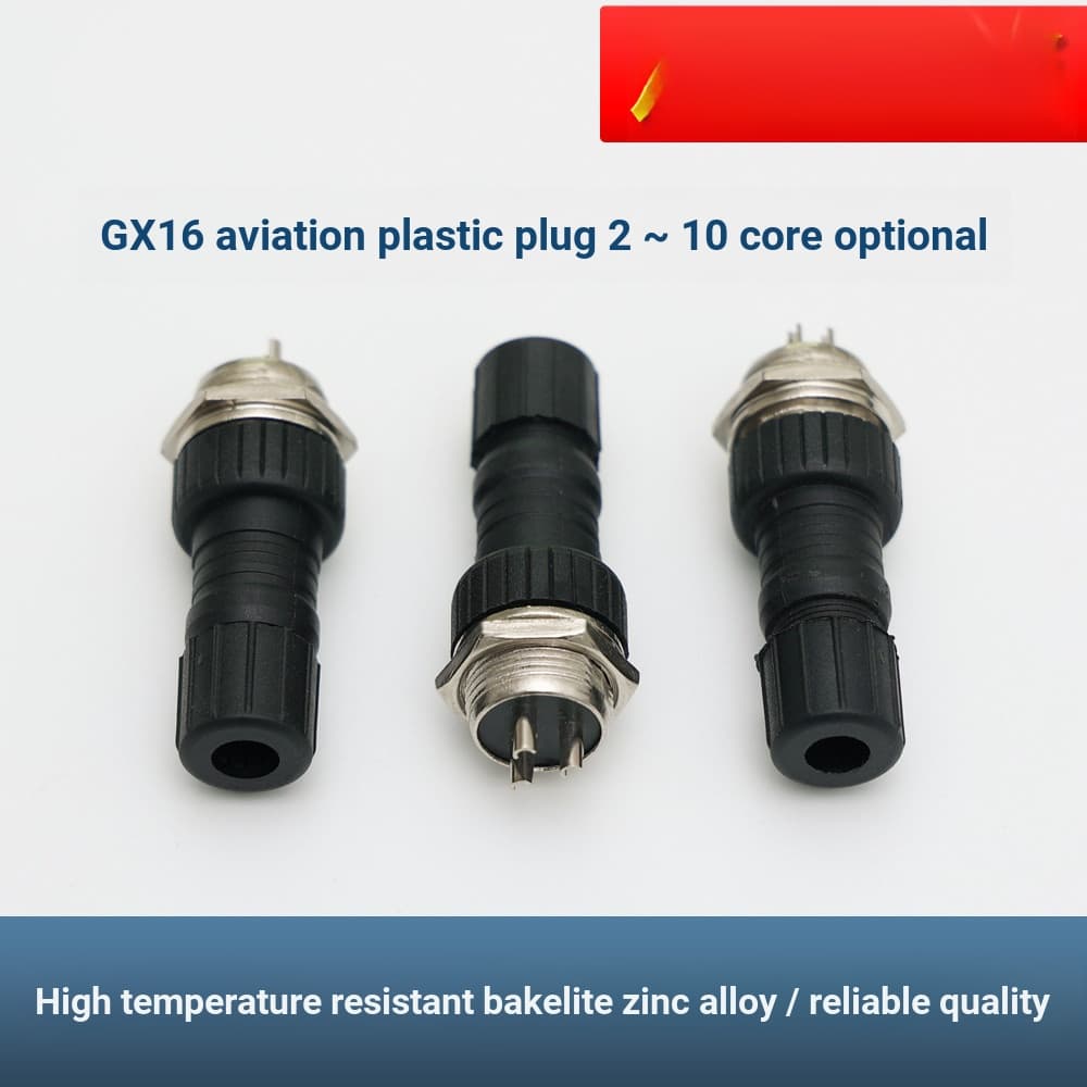 Componentes eletrônicos de combinação de plugue de plástico de aviação GX16 2-10 núcleos macho fêmea conector de cabo de