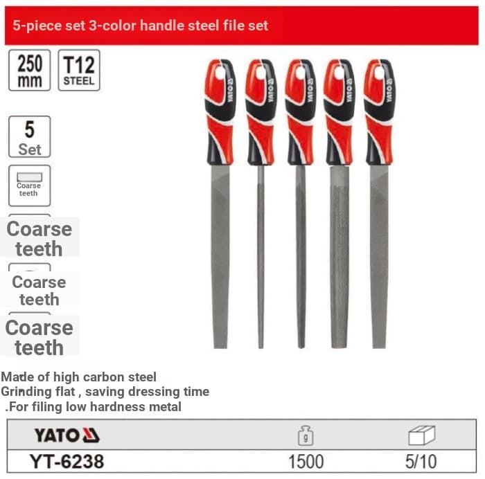 [Dente grosso] Yiertuo Arquivo de aço para carpintaria Arquivo redondo Arquivo plano Arquivo plano Semicírculo Triângulo
