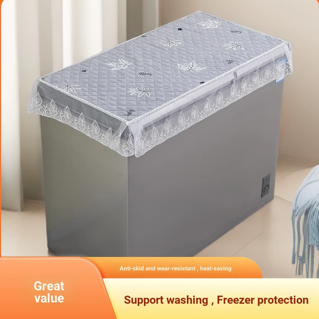 Casa freezer Clamshell Anti-poeira capa almofada retangular freezer cortina isolamento colcha engrossado capa superior p