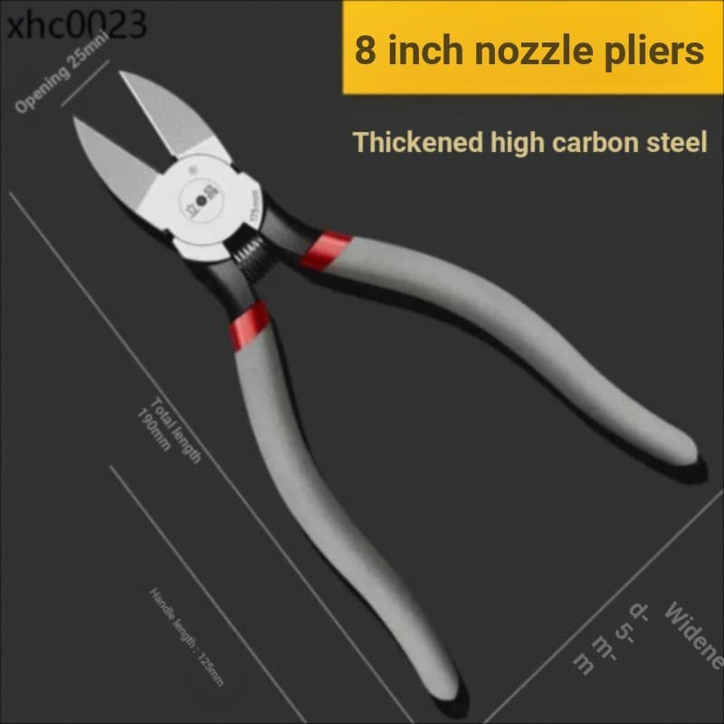 Alicate de bico importado de alta qualidade de grau Industrial com mola 17cm 20cm 27cm bico plano eletricista corte de f